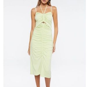 Ruched Lime Dress